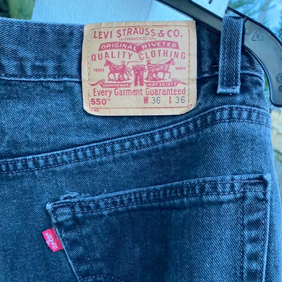 Levi's 550 Relaxed Fit Made in USA cir. 1985 100% Cotton Black Jeans mens 36/36
